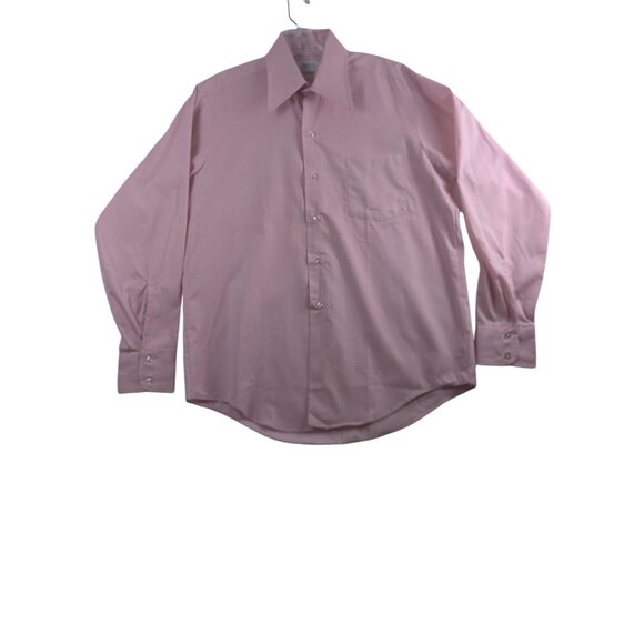 Vintage Kmart Permanent Press Pink Long Sleeve Dress Shirt Button Up Mens 15.5 - Picture 1 of 12